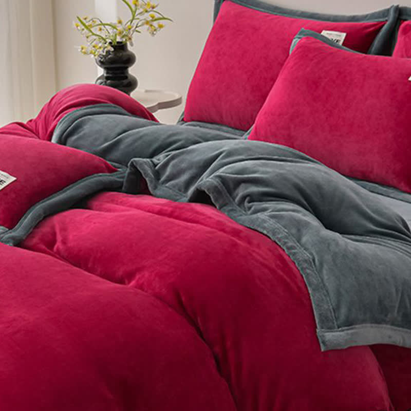 Ownkoti Reversible Warm Plush Bedding Set(4PCS) - image 3