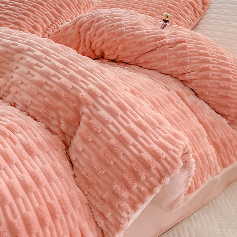 Ownkoti Solid Color Textured Plush Bedding Set - image 11