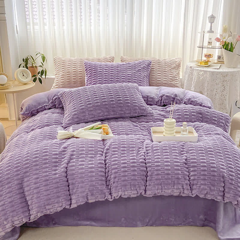 Ownkoti Solid Color Textured Plush Bedding Set - image 21