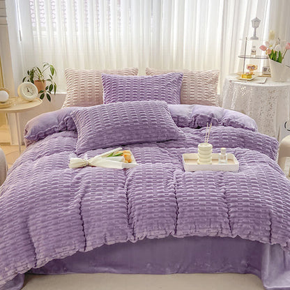 Ownkoti Solid Color Textured Plush Bedding Set - image 21