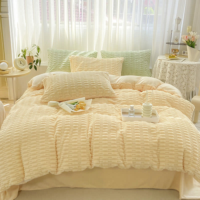Ownkoti Solid Color Textured Plush Bedding Set - image 14