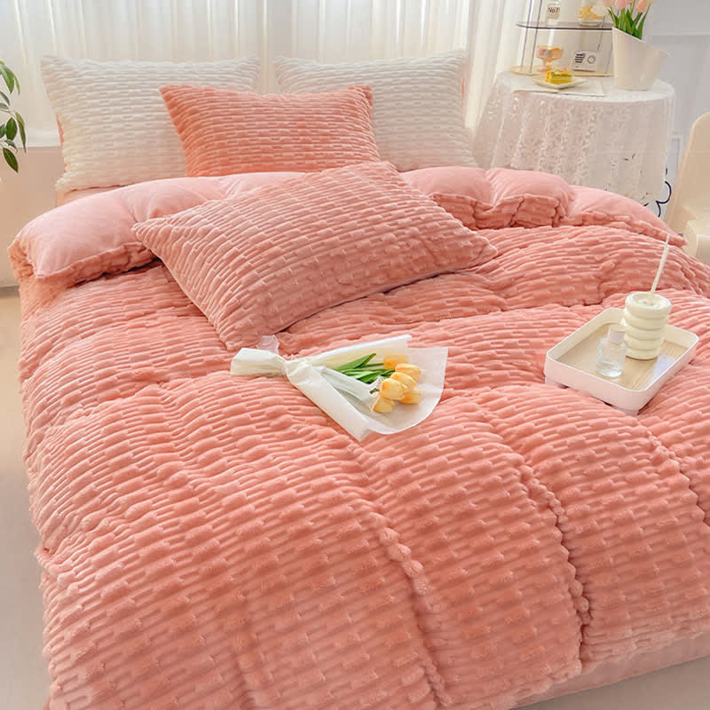 Ownkoti Solid Color Textured Plush Bedding Set - image 8
