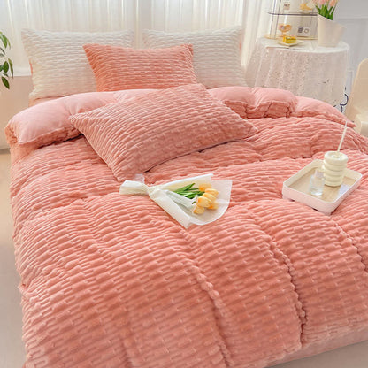 Ownkoti Solid Color Textured Plush Bedding Set - image 8