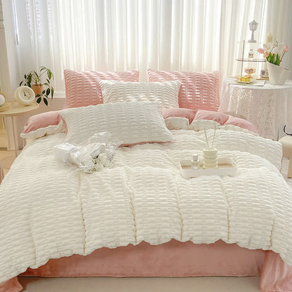 Ownkoti Solid Color Textured Plush Bedding Set - image 22