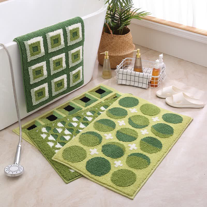 Ownkoti Geometric Pattern Jacquard Non-slip Bath Mat - image 0