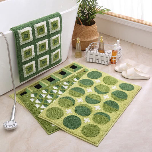 Ownkoti Geometric Pattern Jacquard Non-slip Bath Mat - image 0