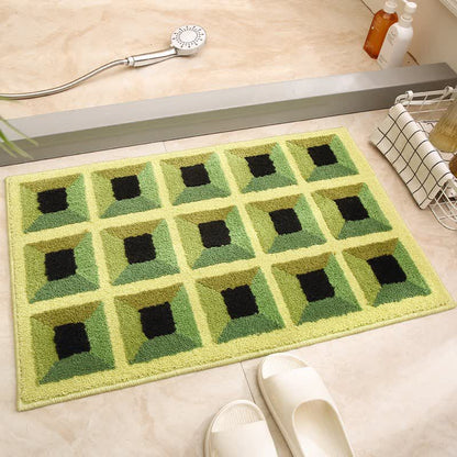 Ownkoti Geometric Pattern Jacquard Non-slip Bath Mat - B - 19"W x 31"L - image 3