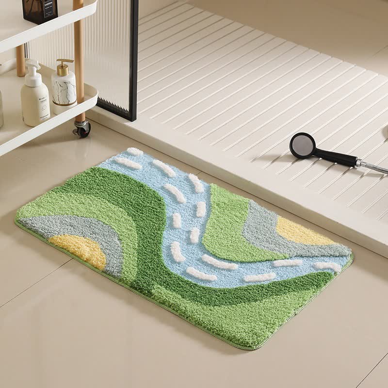 Ownkoti Mountain River Inspired Non-slip Bath Mat - D - 19"W x 31"L - image 4