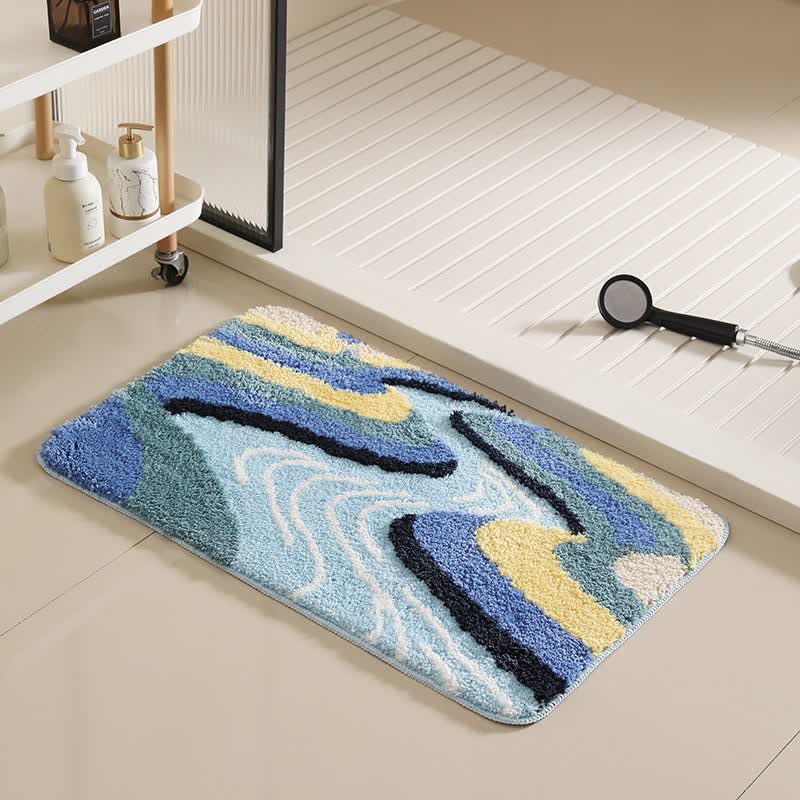 Ownkoti Mountain River Inspired Non-slip Bath Mat - A - 19"W x 31"L - image 1