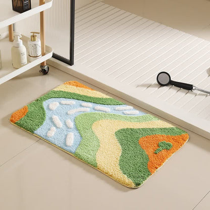 Ownkoti Mountain River Inspired Non-slip Bath Mat - C - 19"W x 31"L - image 3