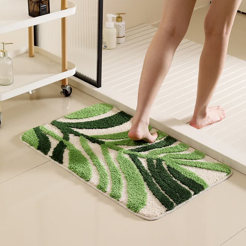 Ownkoti Green Plants Non-slip Bath Mat - C - 19"W x 31"L - image 3