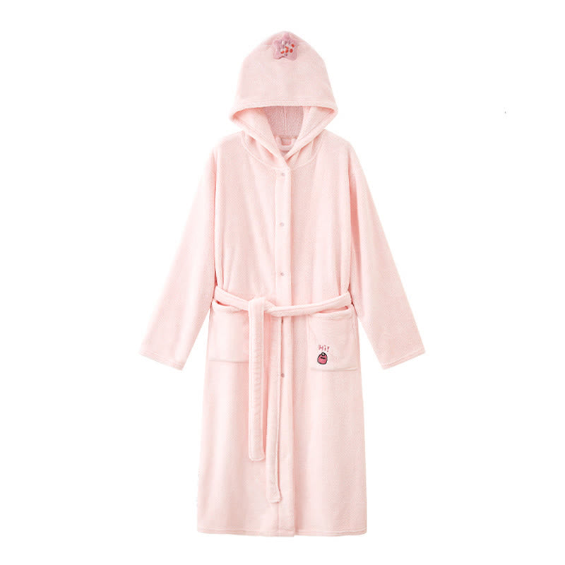 Ownkoti Matching Family Solid Color Hooded Bathrobe - image 5