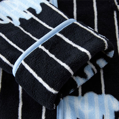 Ownkoti Stripe Elephant Hooded Button Plush Robe - image 6