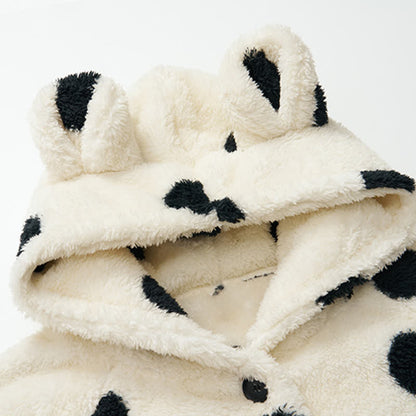 Ownkoti Polka Dot Hooded Plush Loungewear Set - image 3