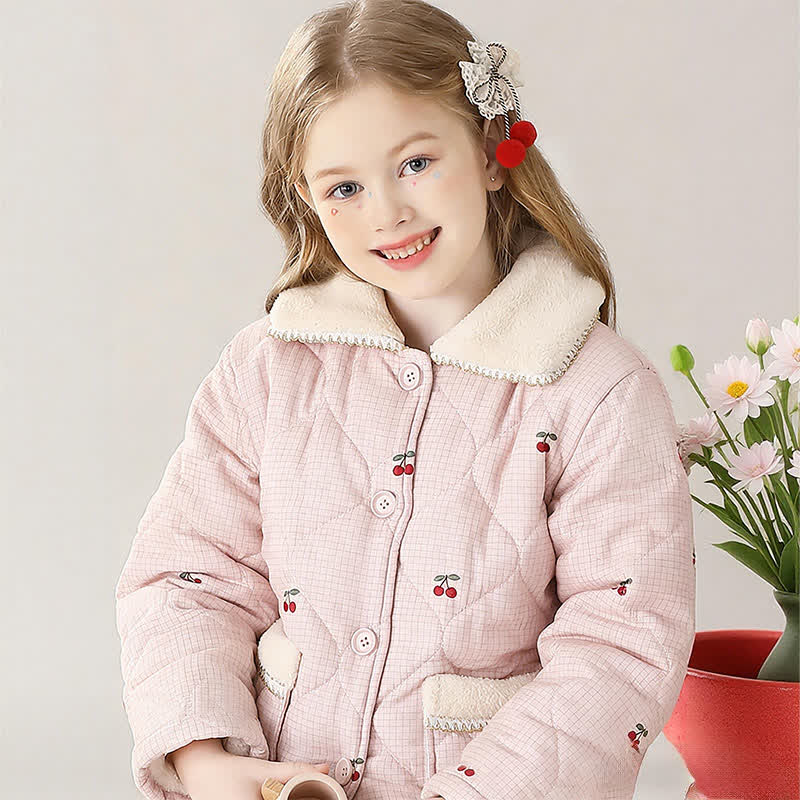 Ownkoti Cherry Print Quilted Child Loungewear Set - image 4