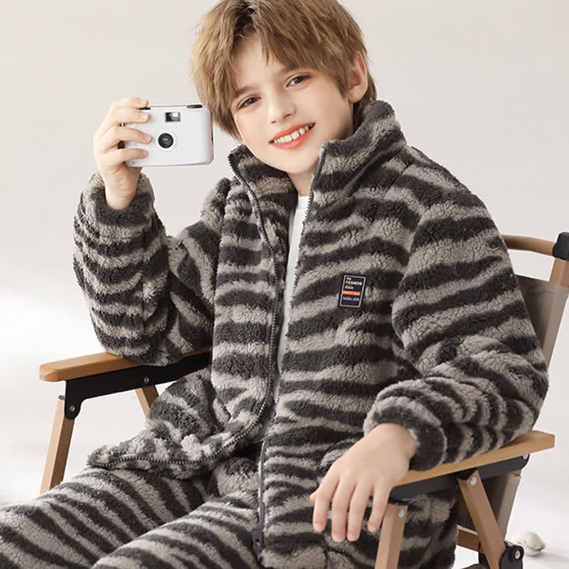 Ownkoti Zebra Print Zip-up Child Loungewear Set - image 3