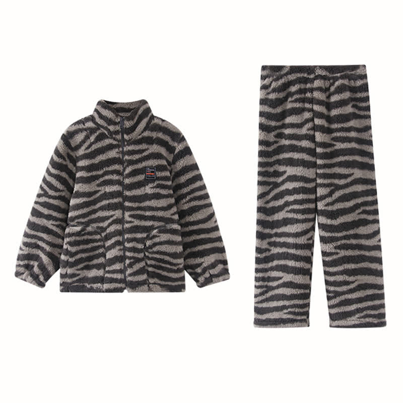Ownkoti Zebra Print Zip-up Child Loungewear Set - image 5