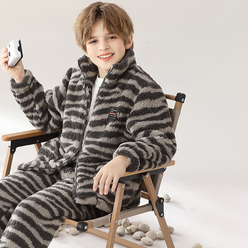 Ownkoti Zebra Print Zip-up Child Loungewear Set - image 2