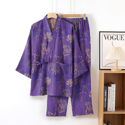 Ownkoti Peony Cotton Gauze Kimono Loungewear Set - image 2