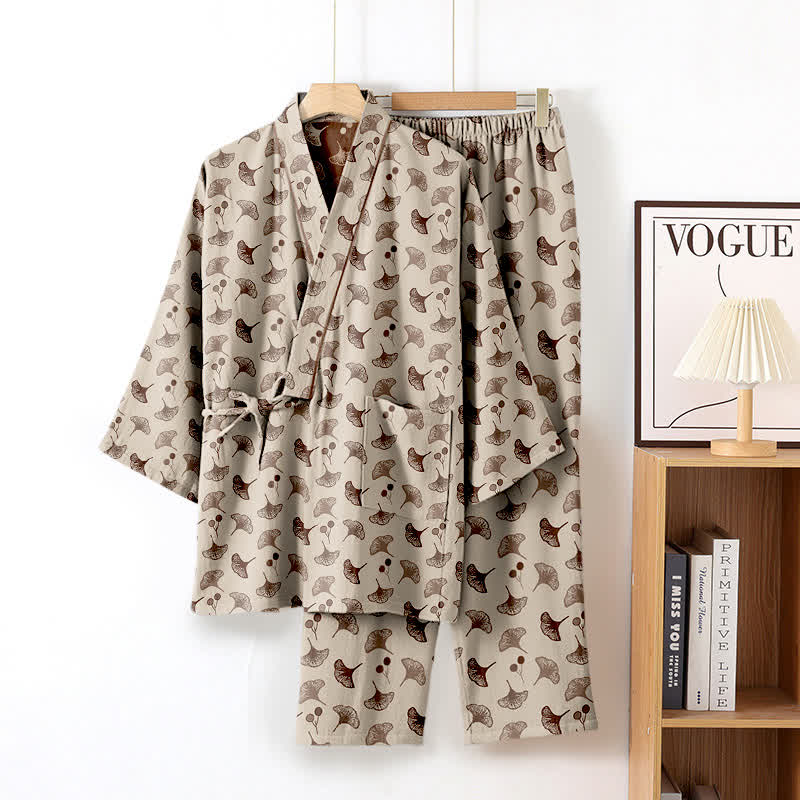 Ownkoti Ginkgo Organic Cotton Kimono Loungewear Set - image 19