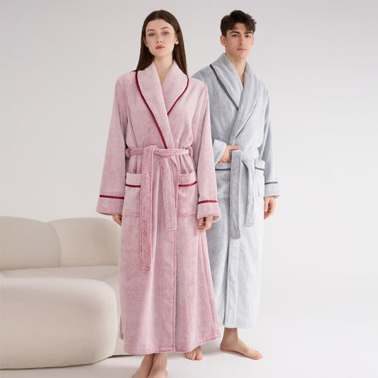 Ownkoti Unisex Plush Solid Color Warm Bathrobe - image 0