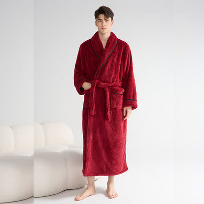 Ownkoti Unisex Plush Solid Warm Long Robe - image 7