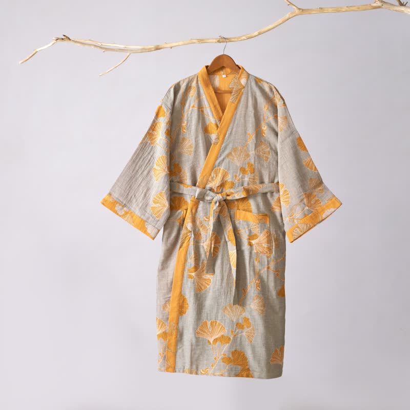 Ownkoti Cotton Gauze Ginkgo Kimono Robe - image 56
