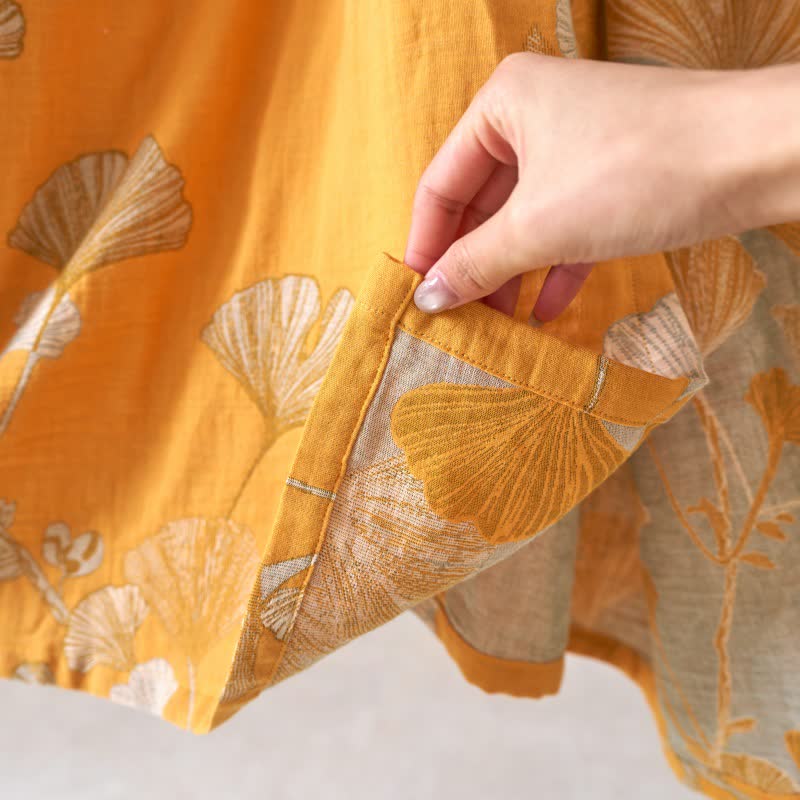 Ownkoti Ginkgo Leaf Hanfu Inspired Cotton Nightdress - image 31