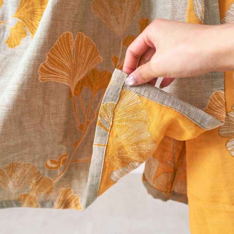 Ownkoti Ginkgo Leaf Hanfu Inspired Cotton Nightdress - image 35