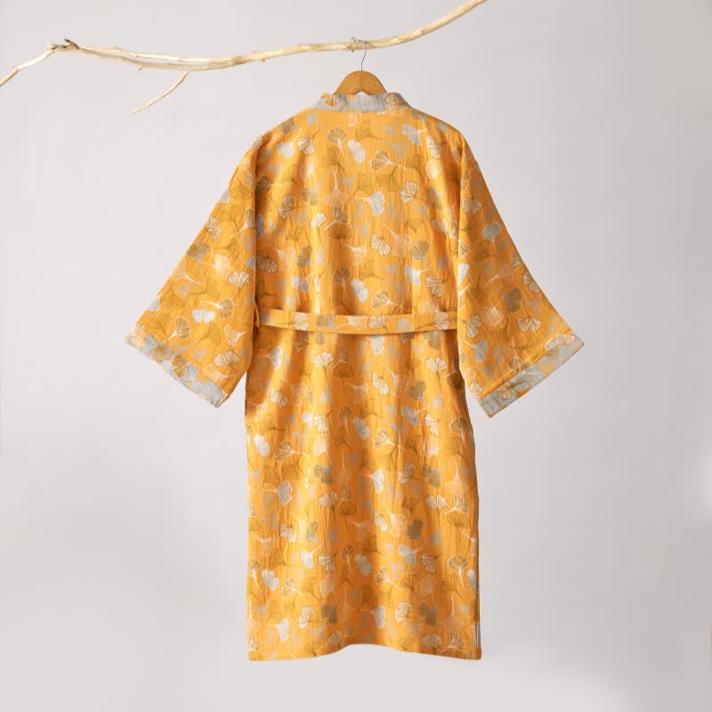 Ownkoti Ginkgo Biloba Cotton Gauze Kimono Robe - image 38