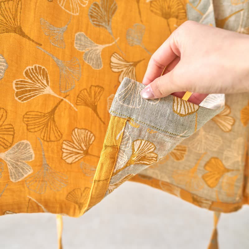 Ownkoti Ginkgo Biloba Cotton Gauze Kimono Robe - image 40