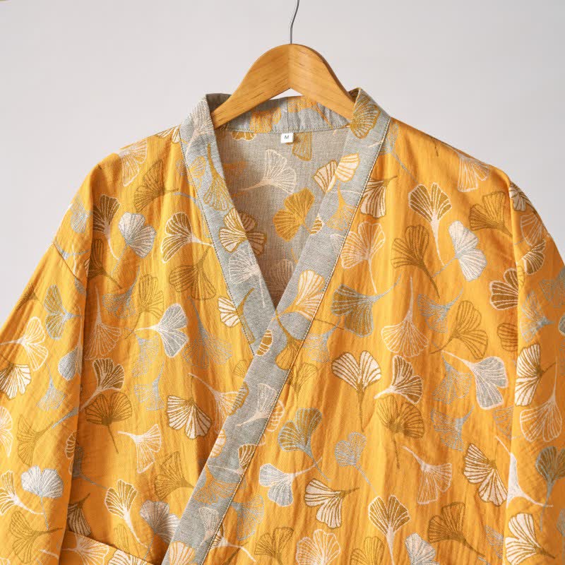 Ownkoti Ginkgo Biloba Cotton Gauze Kimono Robe - image 39
