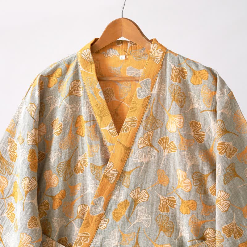 Ownkoti Ginkgo Biloba Cotton Gauze Kimono Robe - image 45