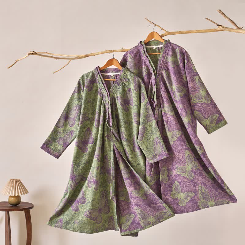 Ownkoti Elegant Butterfly Ruffled Cotton Nightdress - image 2