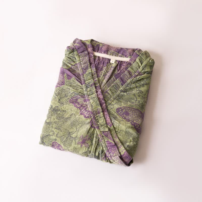 Ownkoti Elegant Butterfly Ruffled Cotton Nightdress - image 12