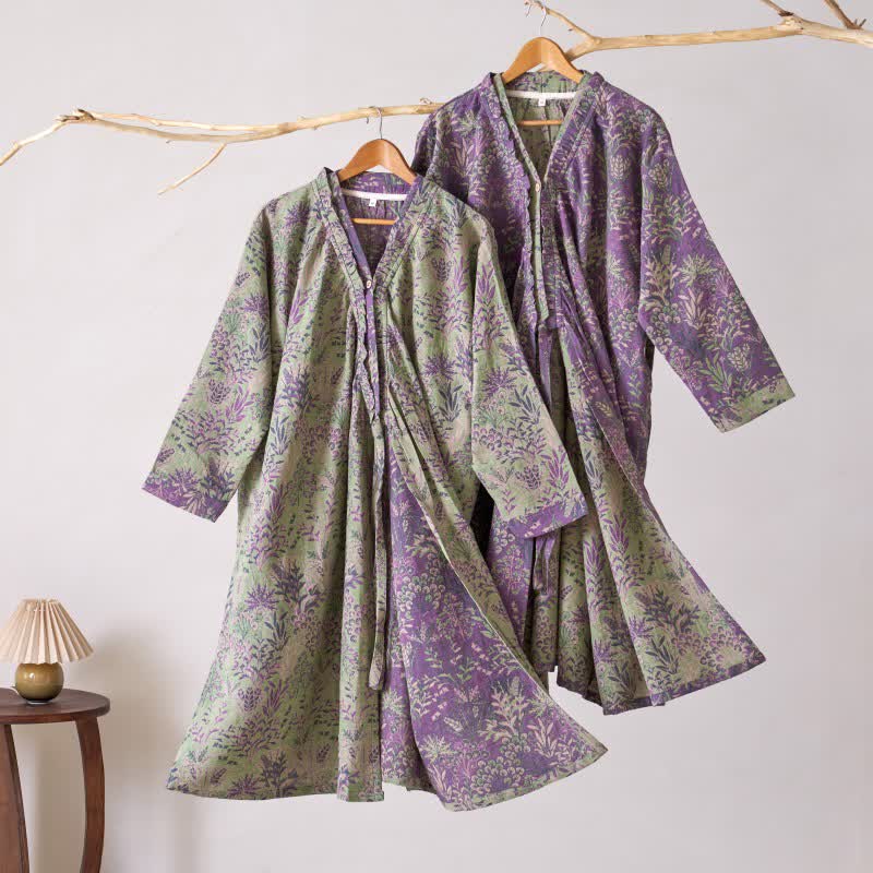 Ownkoti Botanical Plant Ruffled Cotton Nightdress - image 2