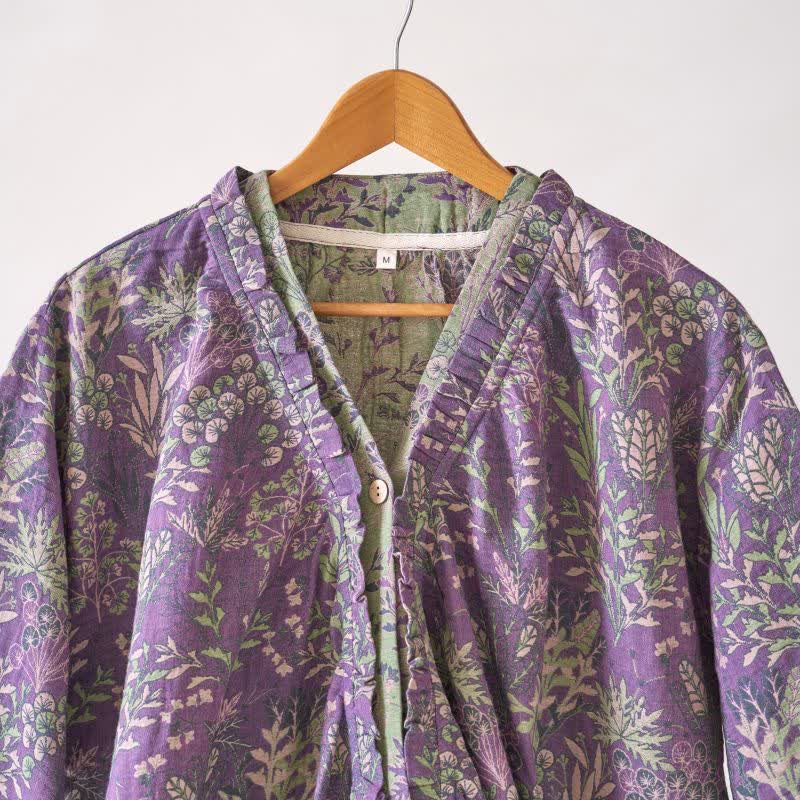 Ownkoti Botanical Plant Ruffled Cotton Nightdress - image 10