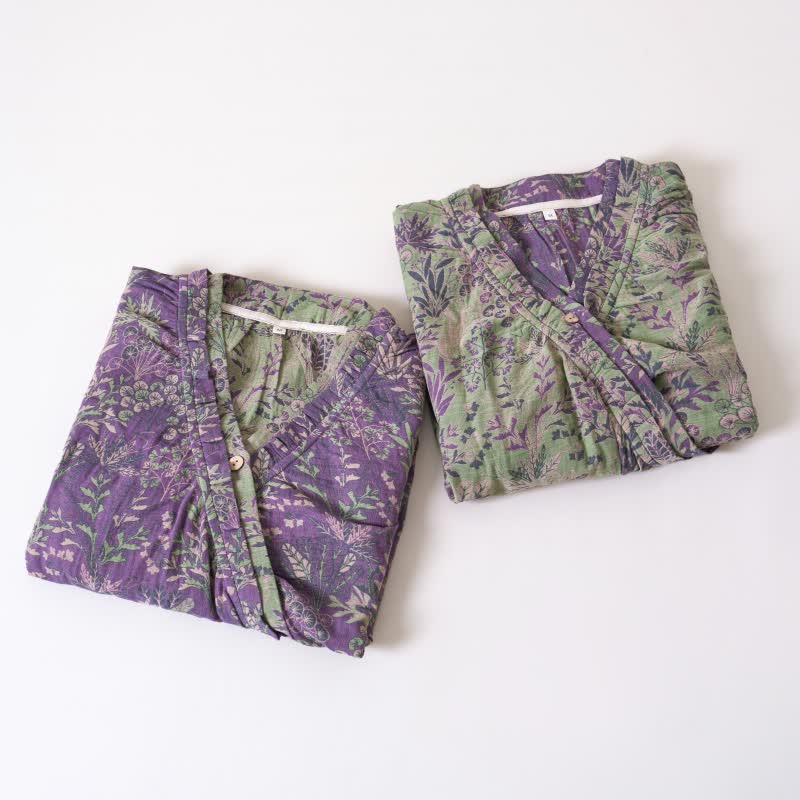 Ownkoti Botanical Plant Ruffled Cotton Nightdress - image 2