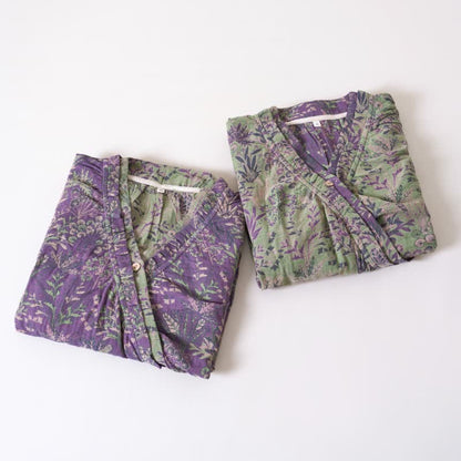 Ownkoti Botanical Plant Ruffled Cotton Nightdress - image 2