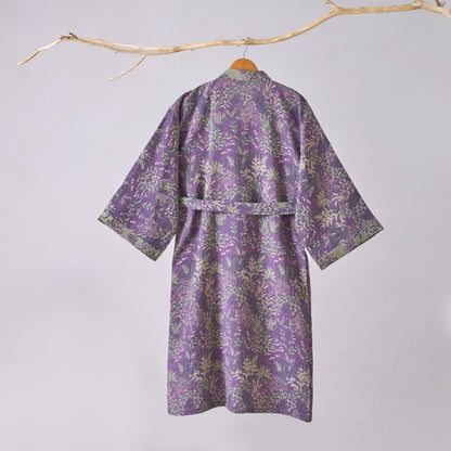 Ownkoti Botanical Plant Cotton Gauze Kimono Robe - image 4