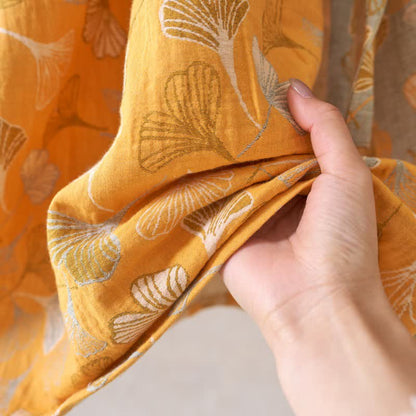 Ownkoti Ginkgo Leaf Ruffled Cotton Nightdress - image 9