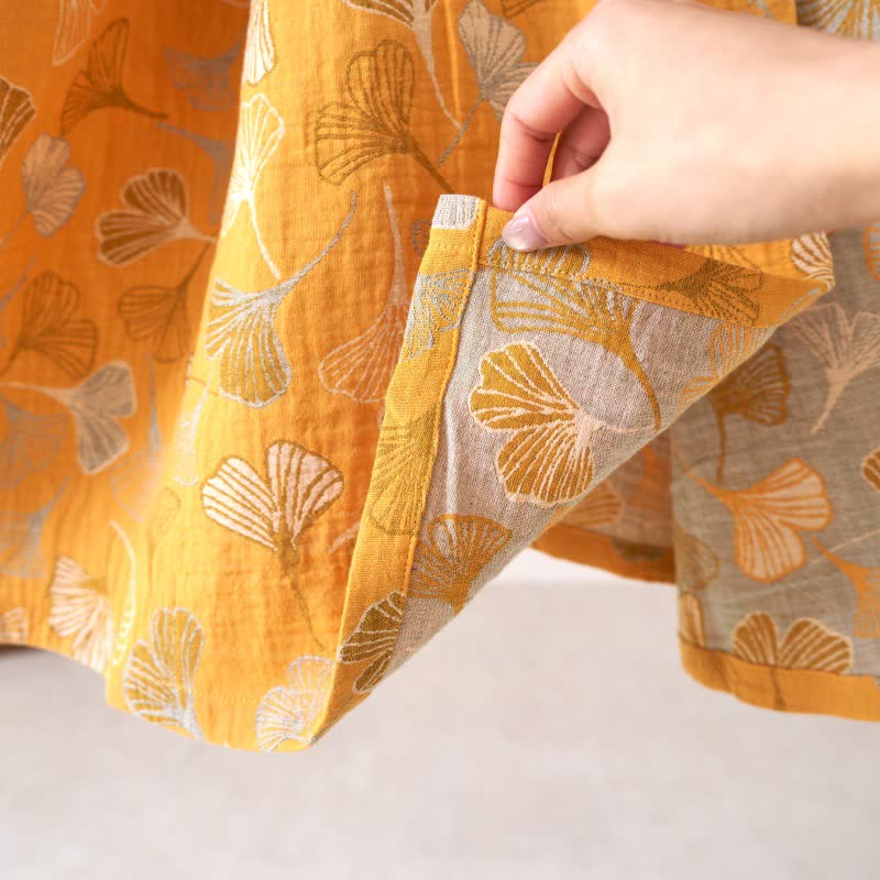 Ownkoti Ginkgo Leaf Ruffled Cotton Nightdress - image 8