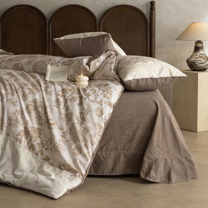 Ownkoti Farmhouse Style Cotton Linen Bedding Set(4PCS) - image 1