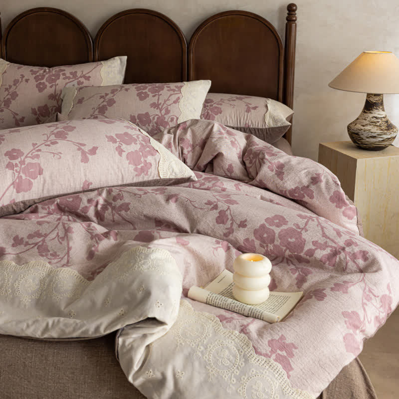 Ownkoti Romantic Yarn-Dyed Cotton Linen Bedding Set(4PCS) - image 1