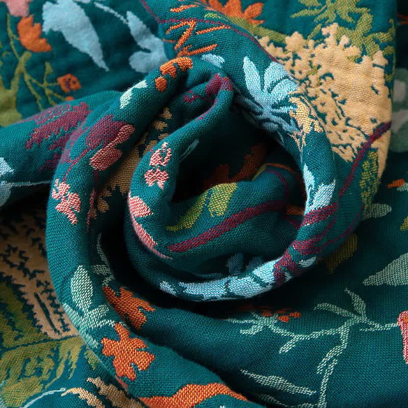 Ownkoti Rainforest Plant Cotton Gauze Tassel Quilt - image 2