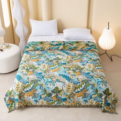 Ownkoti Abstract Art Leaf Cotton Gauze Quilt - King - image 0