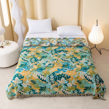 Ownkoti Abstract Art Leaf Cotton Gauze Quilt - image 1