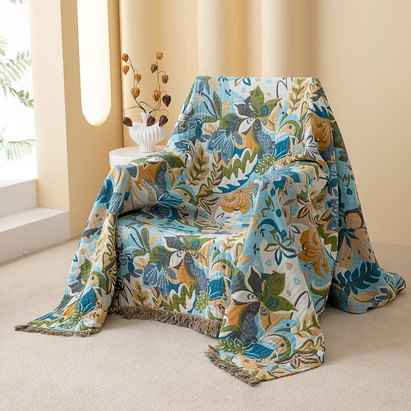 Ownkoti Abstract Art Leaf Cotton Gauze Quilt - image 2