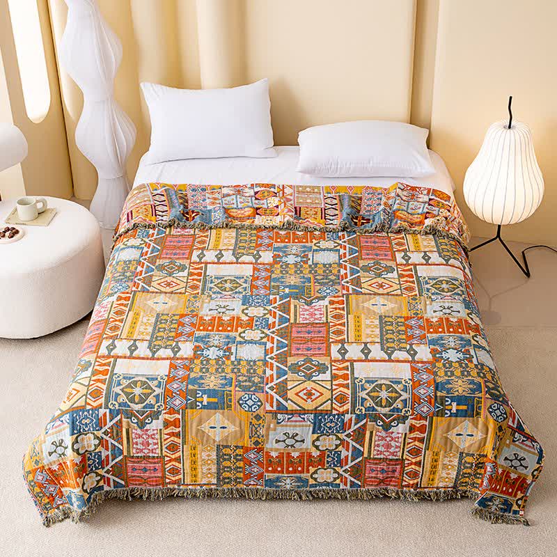 Ownkoti Colorful Retro Checkered Cotton Gauze Quilt - image 1