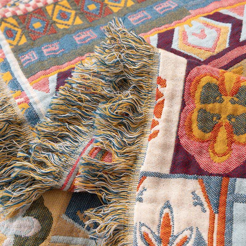 Ownkoti Colorful Retro Checkered Cotton Gauze Quilt - image 3